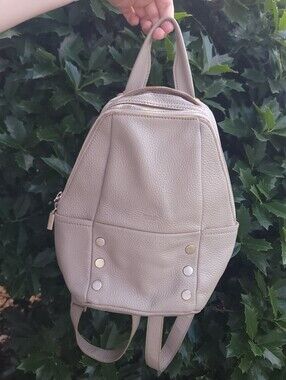 Hammitt Pebbled Leather Mini Backpack, in Taupe, likenew